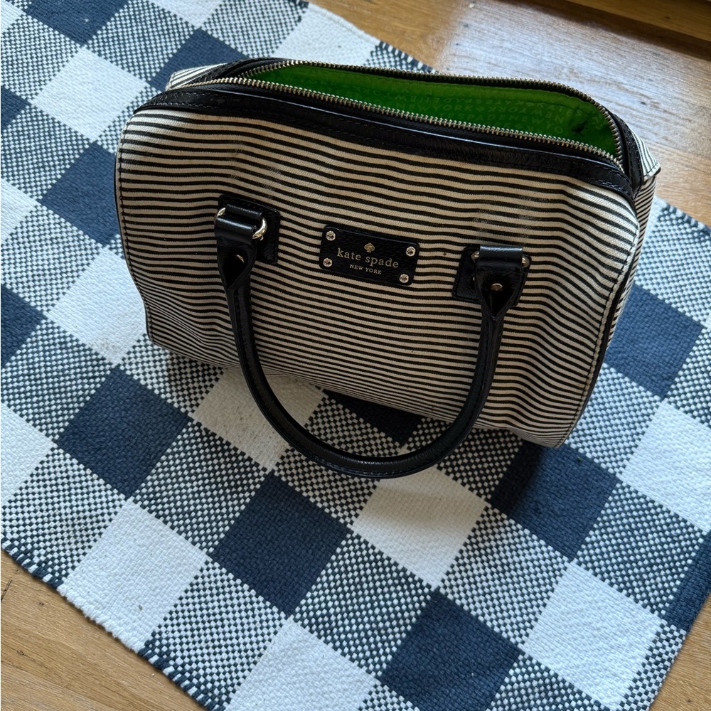 Kate Spade Black and White Striped Bag